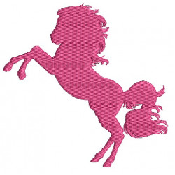 Stickdatei Pferde Silhouette - Steigendes Pferd